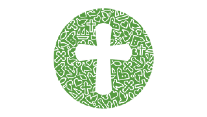 Et grønt kors i en sort og grøn cirkel.