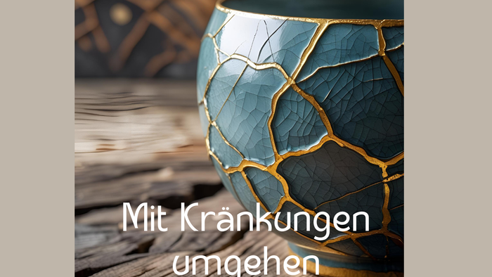 Einladung zum Gesprächsabend. Ausschnitt aus dem Plakat, Kintsugi-Vase