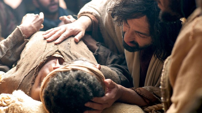 Jesus helbreder den lamme mand.