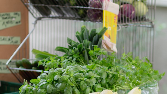 Frische Gemüseauswahl auf Marktstand