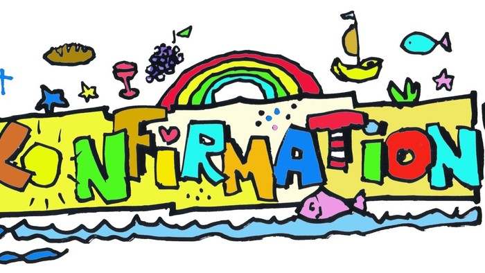 Bunter, kreativer Schriftzug mit verschiedenen Symbolen und Farben