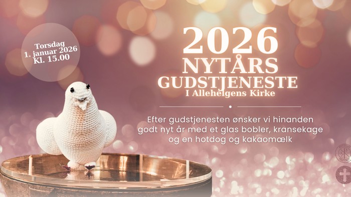 Nytårshilsen med en due og en besked på dansk