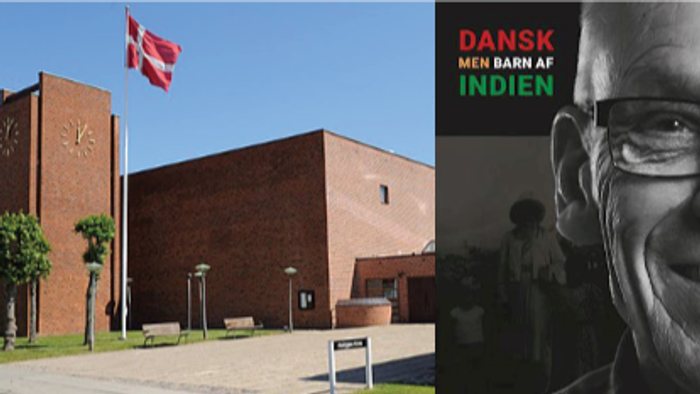 Billede af kirke med dansk flag og indisk filmplakat