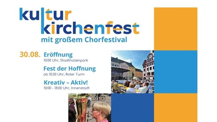 Kulturkirchenfest mit großem Chorfestival, 30.08. und 31.08.2025 in Chemnitz Innenstadt