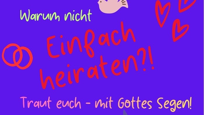 Einfach (spontan) heiraten oder segnen lassen am Freitag, 26.06.2026 von 12-20 Uhr in der Kleinen Kirche Karlsruhe oder der Turmterasse der Stadtkirche Karlsruhe