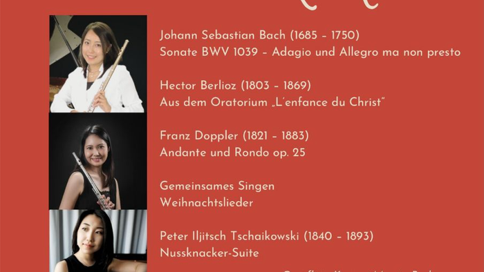 Plakat für ein Weihnachtskonzert mit klassischer Musik und Weihnachtsliedern