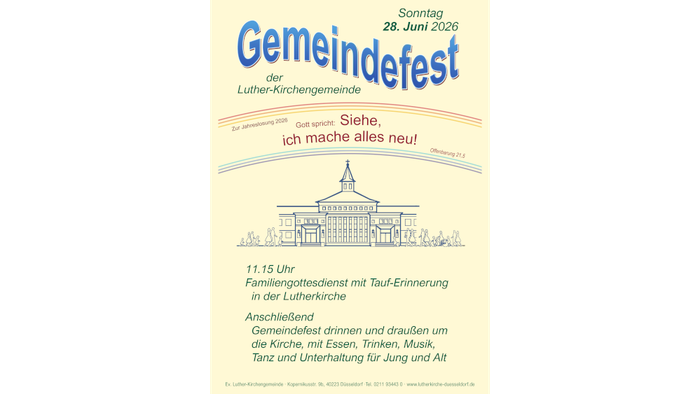 Plakat zum Gemeindefest am 28. Juni 2026