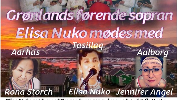 Elisa Nuko med Tasiilaq og andre, optræder med grønlandske sange