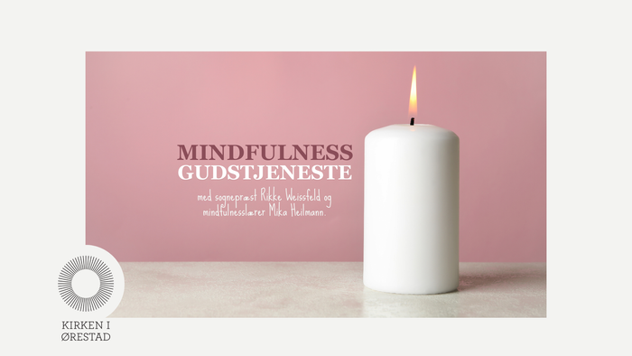 Mindful med en lysende kande på rosa baggrund