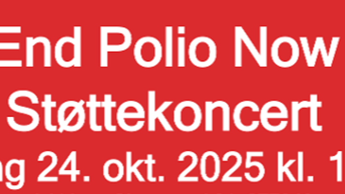 Støttekoncert for 'End Polio Now' den 24. oktober 2025.
