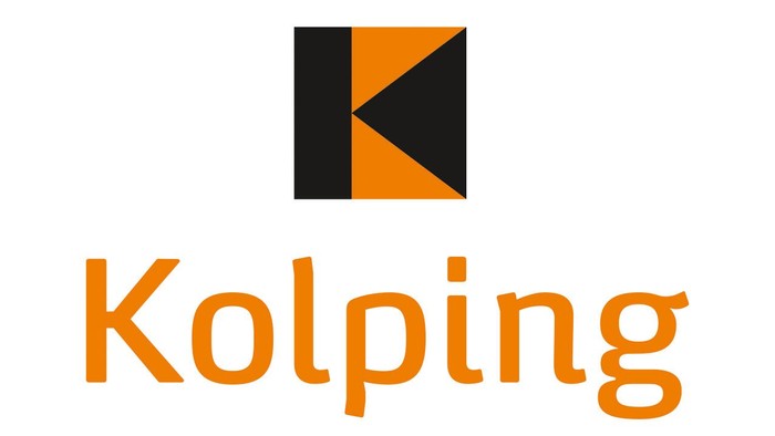 Logo mit einem stilisierten „K“ und der Aufschrift „Kolping“.