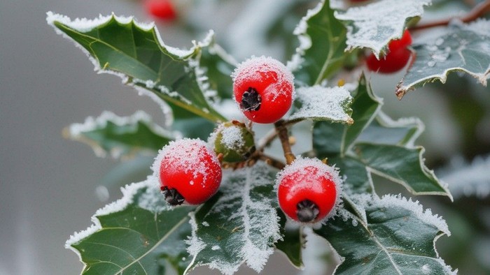 Weihnachtsbeeren im Schnee