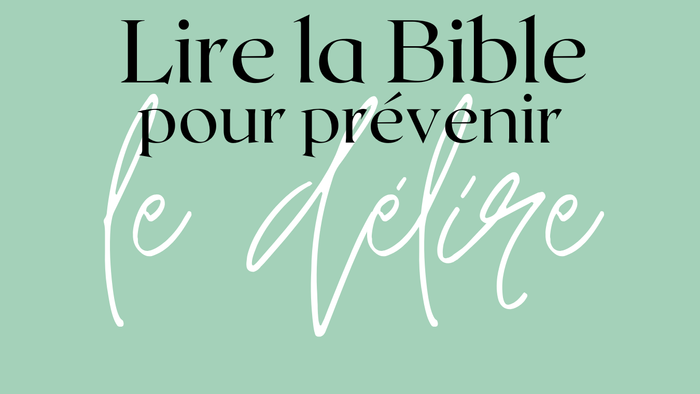 Livre de la Bible pour prévenir le délire