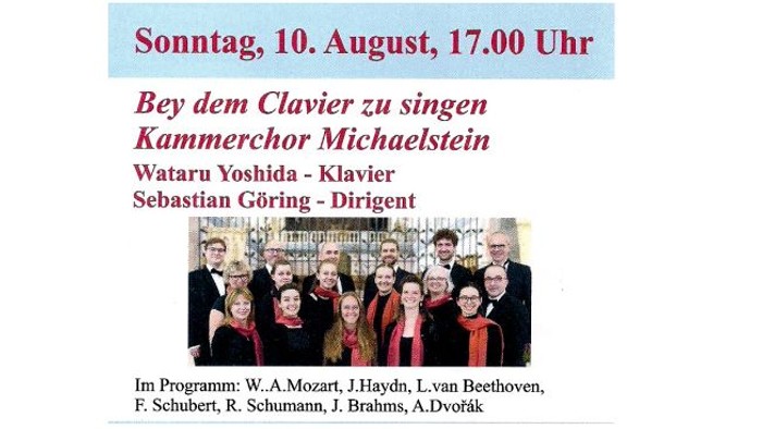 Am 10. August um 17:00 Uhr spielt der Chor unter Leitung von Sebastian Grüning Werke von Bach und Händel.