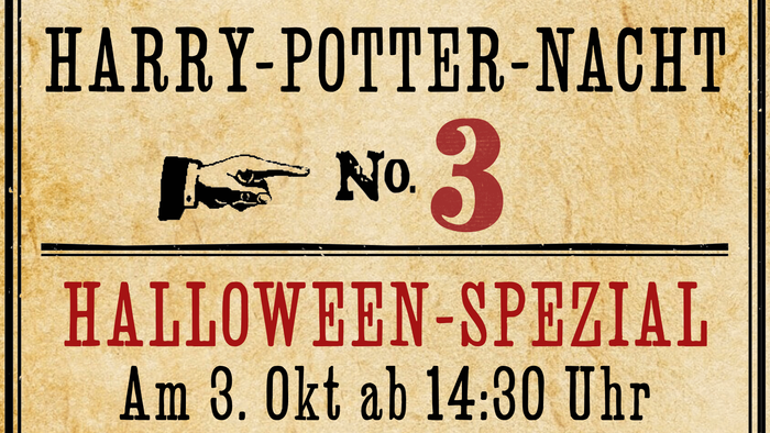 Werbeplakat fĂĽr die Harry-Potter-Nacht in der Aue