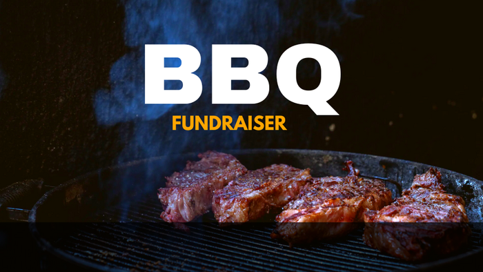 BBQ Fundraiser 4 steaks on a bbq grill