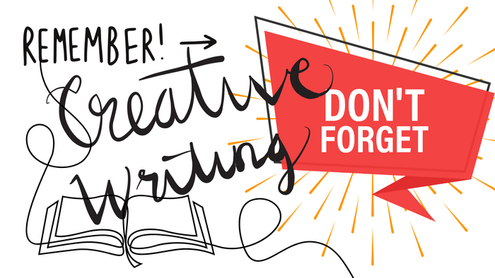 Mit Kalligraphie geschriebener Schriftzug Creativ writing, Don´t forget, remember