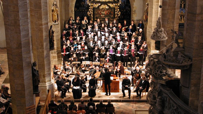 Großer Chor singt in prächtiger Kathedrale