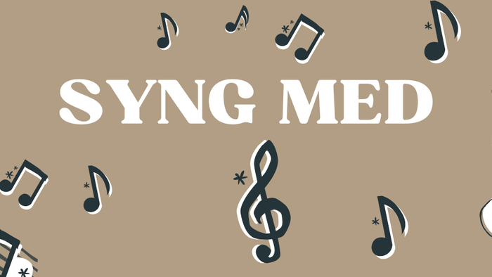 Billedet viser musikkens symboler og teksten 