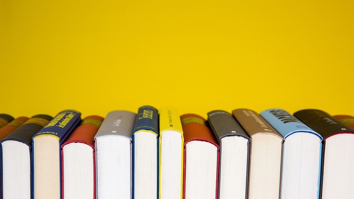 Bild mit einer Reihe an Büchern