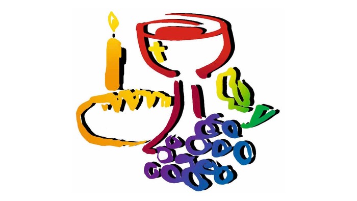 Bunter Wein und Kerze, illustriert in leuchtenden Farben