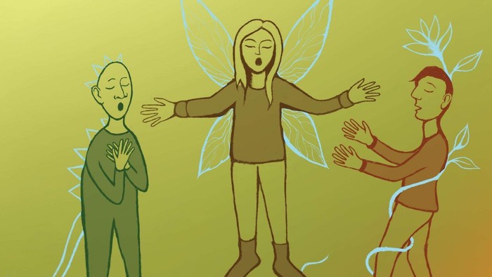 Plakat für einen **Stem-Expression-Day**-Veranstaltungs am **22. November**, mit drei animierten Figuren und den Veranstaltungsdetails.