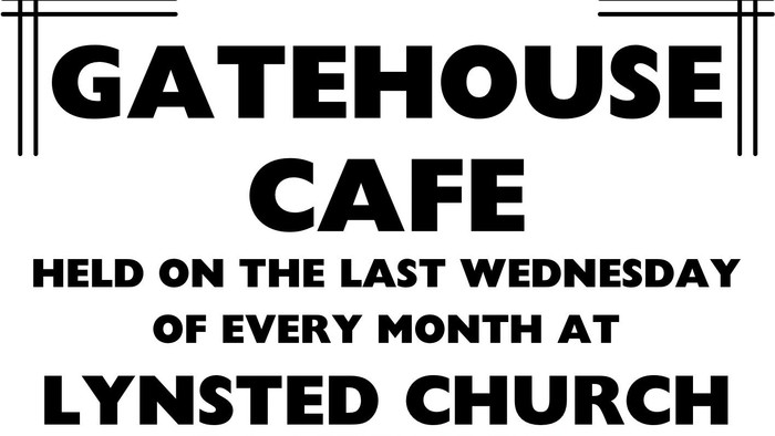 Poster for Gatehouse Cafe at Lynsted Church, advertising Full English Breakfast for £8, served 9am-12 noon
