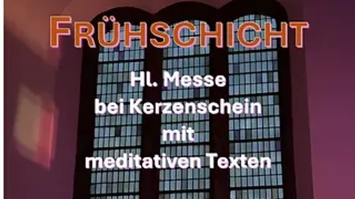 Plakat für eine kirchliche Veranstaltung mit Meditationstexten, Terminen und Ort.