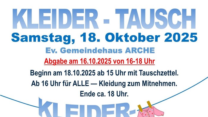 Kleidertausch der Auferstehungsgemeinde im Gemeindehaus ARCHE.