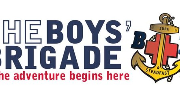 The Boys' Brigade logo with an anchor emblem and the slogan "the adventure begins here."