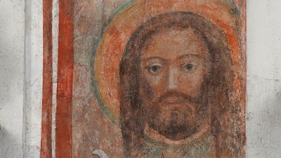 Mittelalterliche Malerei im Dom zu Lübeck mit der Vera Ikon