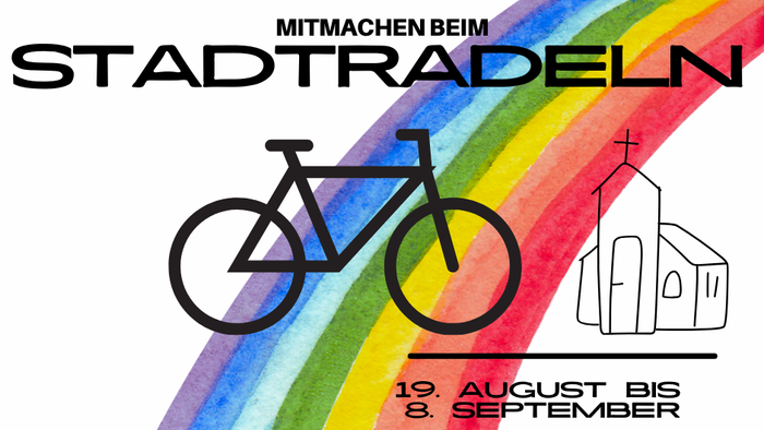 Farbenfrohes Fahrrad-Event in Magdeburg am 19. August bis 8. September, organisiert von Team "Kirche für Vielfalt".