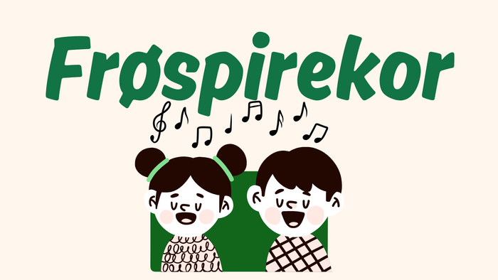 Illustration af to syngende børn - frøspirekor