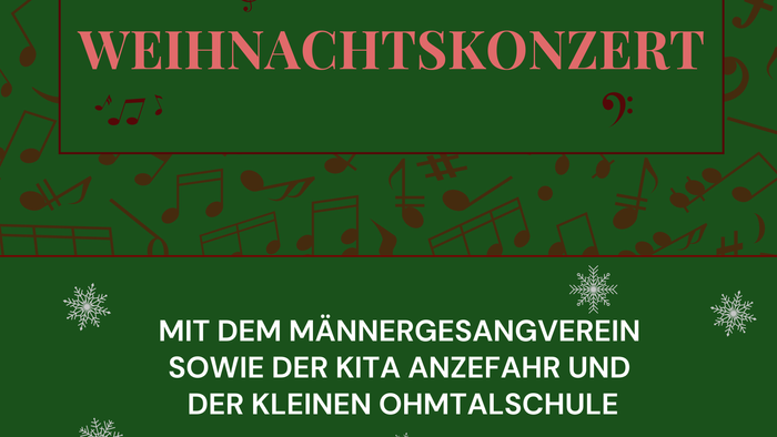 Weihnachtskonzert am 8. Dezember 2024 in der Kirche St. Michael Anzefahr, Eintritt frei