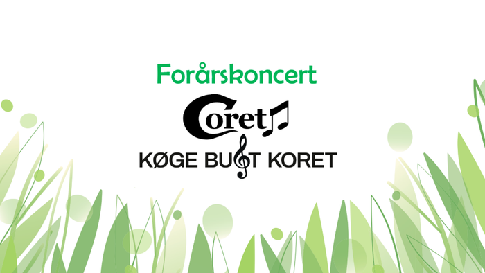Reklamegrafik til forårskoncert med Køge Bugt Koret med Coret.