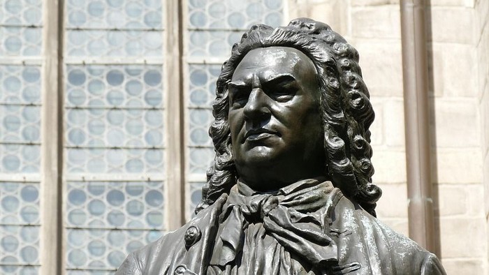 Statue af Bach i den tyske by Leipzig
