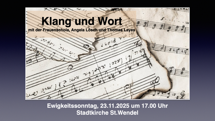 Notenblätter, darüber die Überschrift 