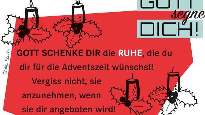 Weihnachtskarte mit Kerzen und Text in Deutsch