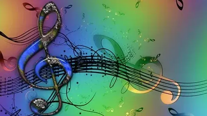 En levende, abstrakt node med et farverigt, hvirvlende baggrund.