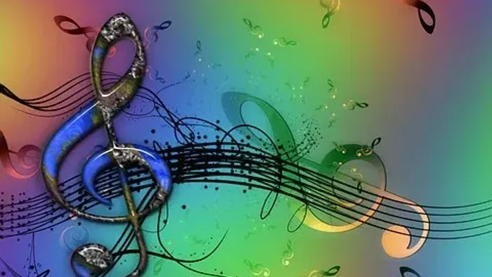 En levende, abstrakt node med et farverigt, hvirvlende baggrund.