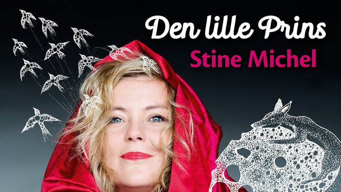 En lille pige med rød kappe og fugle i baggrunden