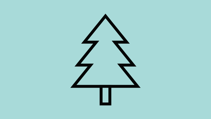 Einfache Strichzeichnung eines Weihnachtsbaums