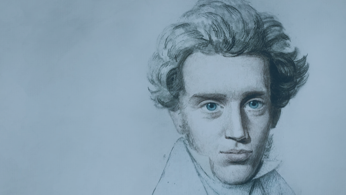 Yngre mand Søren Kierkegaard gammelt stik