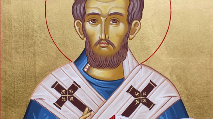 Ikon med Ansgar, Nordens apostel, som motiv