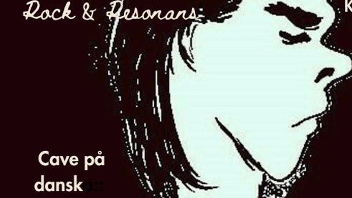 Reklameplakat for danske koncertydelser med intense Cave-optrædener med live musik og refleksioner.