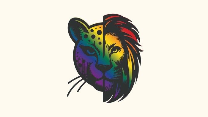 Buntes Tigerkopf-Design mit leuchtenden Farben