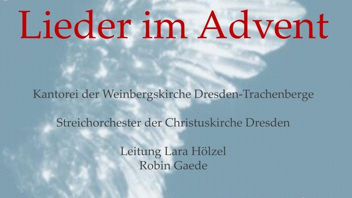 Plakat für ein Weihnachtskonzert mit Chor und Orchester, 13. Dezember 2020.