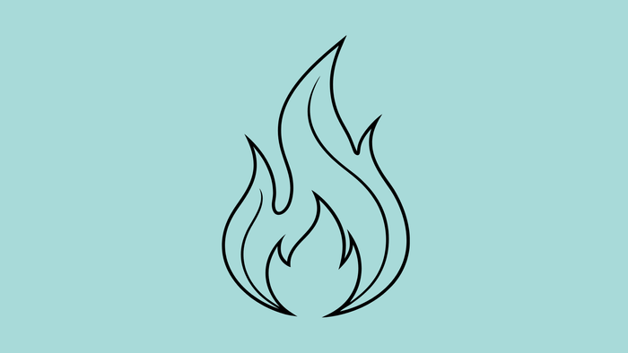 Einfache Strichzeichnung einer Flamme