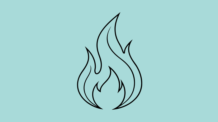 Einfache Strichzeichnung einer Flamme