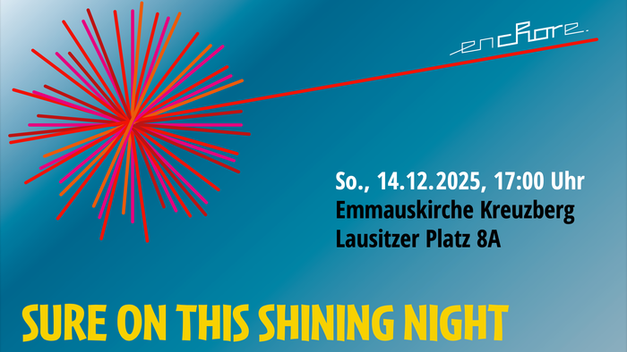 Ankündigungsgrafik für das Weihnachtskonzert des Kammerchores enchore mit dem Titel